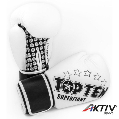 Boxkesztyű Top Ten Superfight 3000 WAKO fehér 10 oz