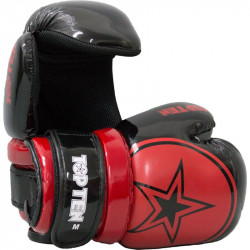 Semi-contact kesztyű Top Ten Glossy Block Star WAKO fekete-piros Sportszer Top Ten