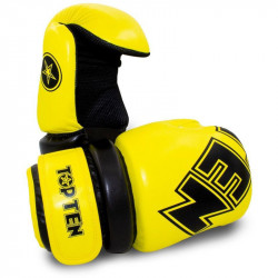 Semi-contact kesztyű Top Ten Glossy Block WAKO sárga-fekete Sportszer Top Ten