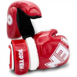 Semi-contact kesztyű Top Ten Glossy Block WAKO piros-fehér Sportszer Top Ten