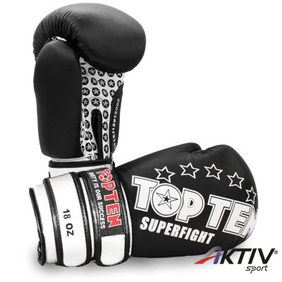 Boxkesztyű Top Ten Superfight 3000 WAKO fekete 14 oz