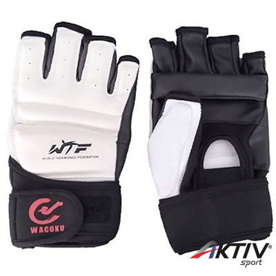 Taekwondo kesztyű WTF Wacoku fehér-fekete