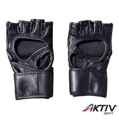 MMA kesztyű Open Saman bőr hajlított fekete