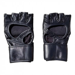 MMA kesztyű Open Saman bőr hajlított fekete Sportszer Saman