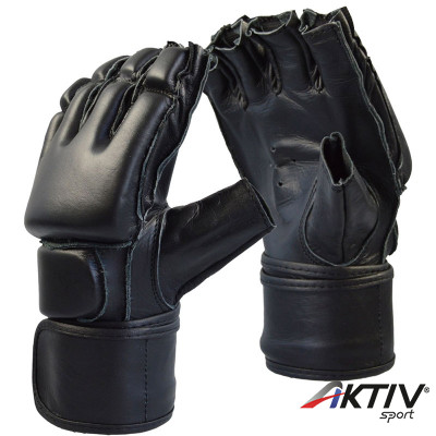 MMA kesztyű Phoenix bőr hajlított fekete XL