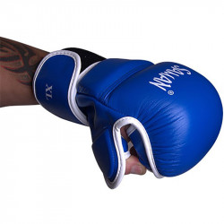 MMA kesztyű Saman Sparring bőr kék/fehér