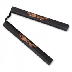 Nunchaku gyakorló, szivacs, zsinóros, sárkányos, fekete Sportszer Saman