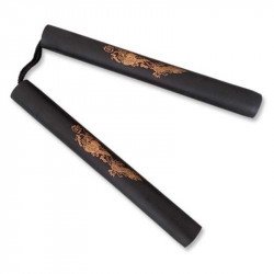 Nunchaku gyakorló, szivacs, zsinóros, sárkányos, fekete Sportszer Saman
