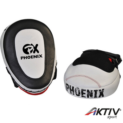 Pontkesztyű Phoenix gél bőr hajlított fekete-fehér