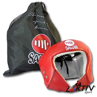 Fejvédő Saman Contest arcvédő nélküli bőr piros XL