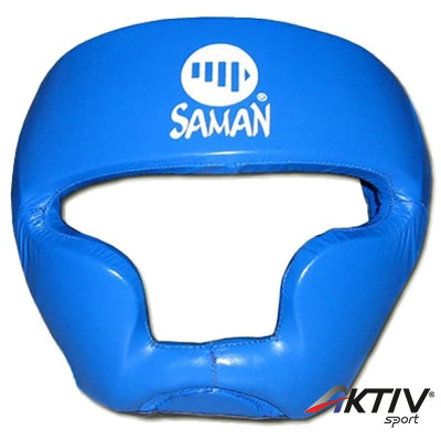 Fejvédő Saman Sparring II arcvédős bőr kék XL