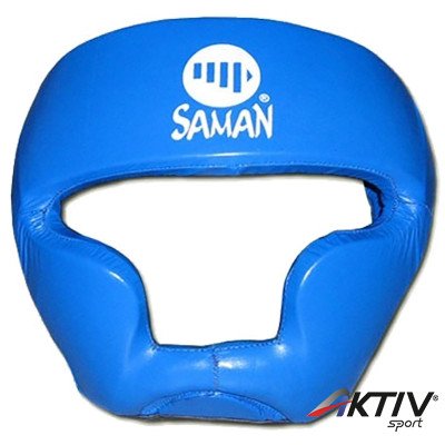 Fejvédő Saman Sparring II arcvédős bőr kék XL