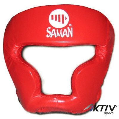 Fejvédő Saman Sparring II arcvédős bőr piros
