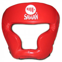 Fejvédő Saman Sparring II arcvédős bőr piros Sportszer Saman