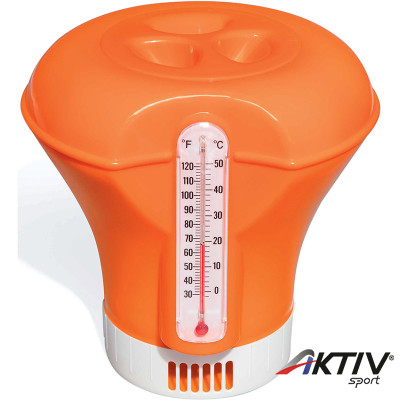 Úszó vegyszeradagoló hőmérővel Bestway narancssárga
