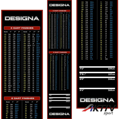 Darts szőnyeg Designa kiszállóval 290x60 cm piros