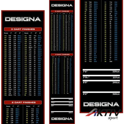 Darts szőnyeg Designa kiszállóval 290x60 cm piros