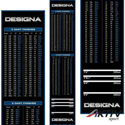 Darts szőnyeg Designa kiszállóval 290x60 cm kék