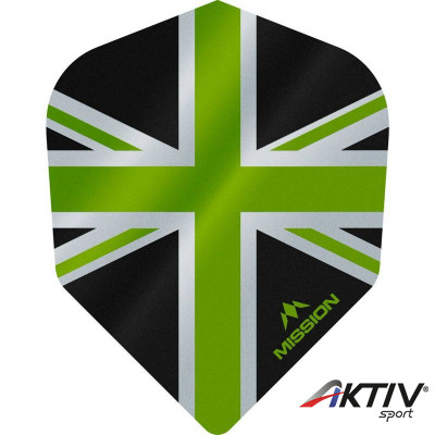 Darts toll Mission Alliance Union Jack No6 fekete-zöld 100 micron