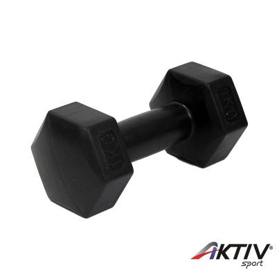 Kézisúlyzó cementes Aktivsport 1 kg fekete