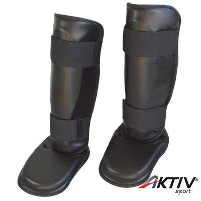 Lábfejes lábszárvédő Phoenix kétrészes műbőr fekete XL