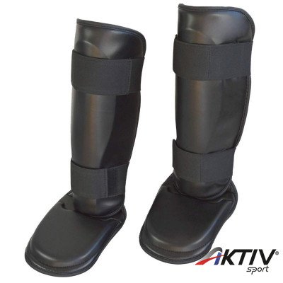 Lábfejes lábszárvédő Phoenix kétrészes műbőr fekete XL