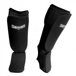 Lábfejes lábszárvédő Saman elasztikus szivacs betéttel fekete junior Sportszer Saman