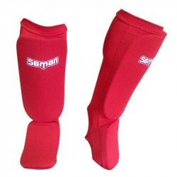 Lábfejes lábszárvédő Saman elasztikus szivacs betéttel piros junior Sportszer Saman
