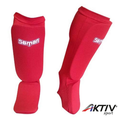 Lábfejes lábszárvédő Saman elasztikus szivacs betéttel piros XL