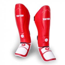 Lábfejes lábszárvédő Top Ten Lowkick WAKO Piros  XL Sportszer Top Ten