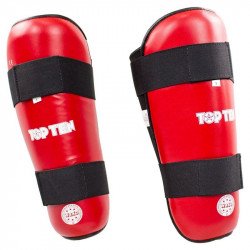 Lábszárvédő Top Ten WAKO Style műbőr Piros  XL Sportszer Top Ten