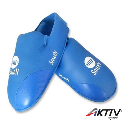 Lábfejvédő Saman karate PU kék XS