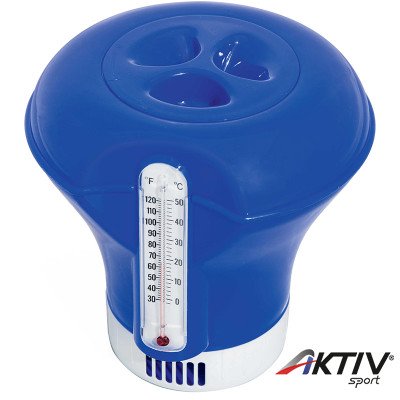 Úszó vegyszeradagoló hőmérővel Bestway kék