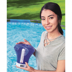 Úszó vegyszeradagoló hőmérővel Bestway kék