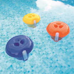 Úszó vegyszeradagoló hőmérővel Bestway kék