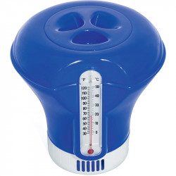 Úszó vegyszeradagoló hőmérővel Bestway kék