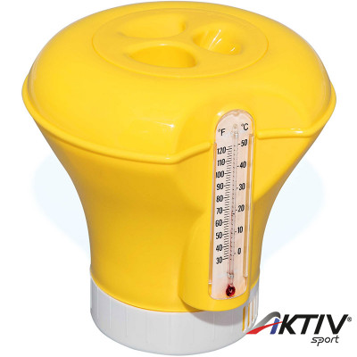 Úszó vegyszeradagoló hőmérővel Bestway sárga