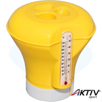 Úszó vegyszeradagoló hőmérővel Bestway sárga