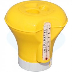 Úszó vegyszeradagoló hőmérővel Bestway sárga Medence vegyszer Bestway