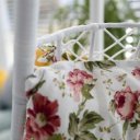 Függőfotel Kalea fehér-virág mintás