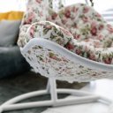 Függőfotel Kalea fehér-virág mintás