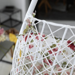 Függőfotel Kalea fehér-virág mintás