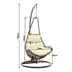 Függőfotel Kalea barna-krém