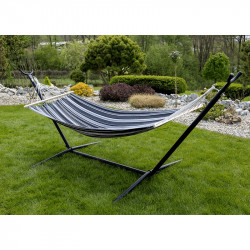 Függőágy állvány nélkül Evana szürke-fehér