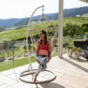 Függőfotel állvány nélkül Kerol rózsaszín mintás