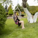 Függőfotel állvány nélkül Kerol rózsaszín mintás