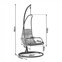 Függőfotel Bungy fekete-szürke