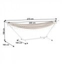 Függőágy Fantal double fehér-krémszínű rojtokkal