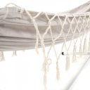 Függőágy Fantal double fehér-krémszínű rojtokkal