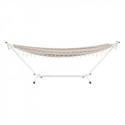 Függőágy Fantal double fehér-krémszínű rojtokkal